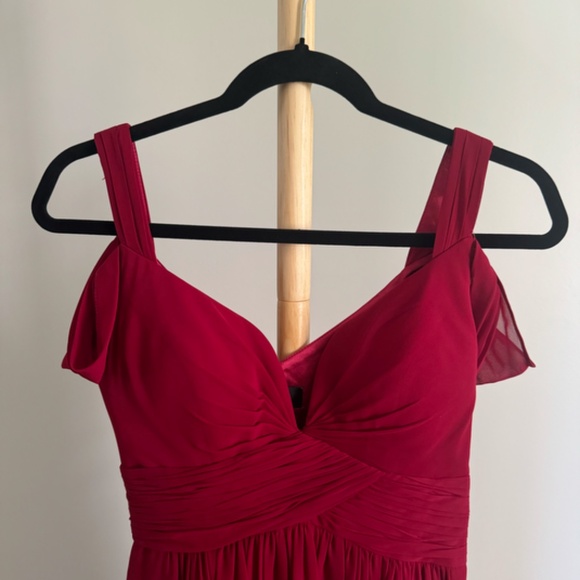 LULUS x Bariano Ocean of Elegance Wine Red Maxi Dress Size XS - Picture 9 of 12